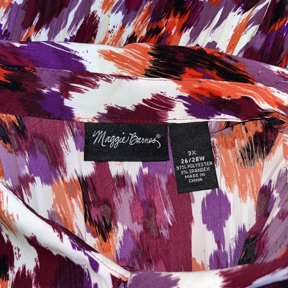 Maggie Barnes Top Women's Sleeveless Button Up Tunic Purple 3X 26/28W‎ - Picture 7 of 8